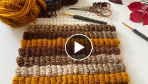 Crochet non-slip mat making.