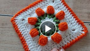 How to make a crochet square motif